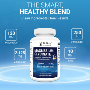 Dr. Berg Magnesium Glycinate 150ct – 4-in-1 Chelated for Muscle, Nerve, Sleep & Stress Support*– w/ D3, B6 & Zinc – 4X Lab-Tested – No Fillers – Formulated in USA, GMP-Certified Dr. Berg Nutritionals buy supplements Au