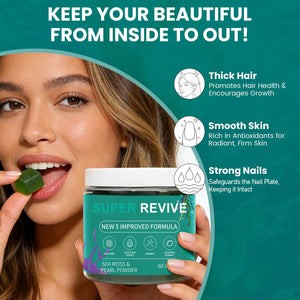 caicieter Super Revive Gummies for Hair Loss - Sea Moss Gummies with Vitamin C, E, Aloe Vera & Pearl Powder Glow, Promotes Thicker, Fuller & Stronger Hair - 60 Count caicieterBuy Supplements Australia