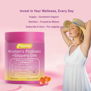 Premium Feminine Balance Gummies for Women - 60 Gummies, Hawaiian Pineapple Flavor - with Probiotics & Vitamin C - Supports Feminine Wellness & Healthy Balance - Gluten Free, Vegan(30 Servings)(Q2) QZQHUABuy Supplements Australia