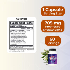 Youngevity RYL Beta550 Beta 1, 3-D Glucan Immune Support - 60 Capsules (Pack of 1) Youngevity buy supplements Au