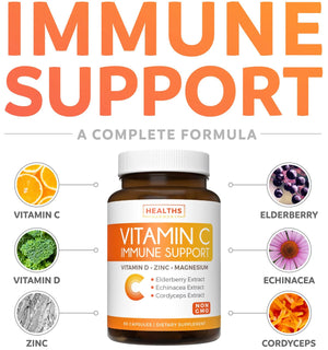 Super Greens & Vitamin C (1-Month Supply) Greens & C Synergy Bundle of Organic Super Greens Powder - Complete Superfood (60 Capsules) & & Vitamin C Immune Support (60 Vegetarian Caps)(Non-GMO) Healths Harmony buy supplements Au