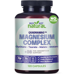 4-in-1 Magnesium Complex Supplement - Glycinate, Taurate, Malate, Orotate Blend - 300 mg per Serving, 120 Capsules