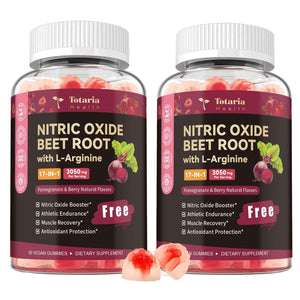Totaria Beet Root Gummies - Blood Pressure & Cardiovascular Support, Beetroot Supplement with Grape Seed, Pomegranate - Nitric Oxide Gummies for Heart Health, Circulation, Vegan, Non-GMO, Sugar Free