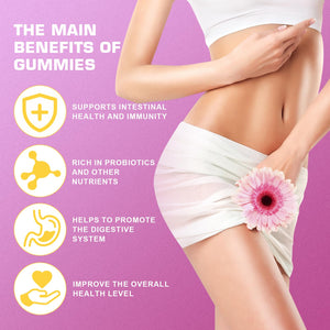 Brurtzexs Her Juicy Feminine Probiotics Gummies for Women with Slippery Elm - Pineapple Flavor, pH Balance & Immune Health Support - Digestive & Feminine Support - Vegan Supplement, 60 C Brurtzexs buy supplements Au
