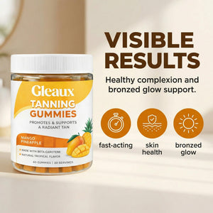 DXWXH Gleaux Tanning Gummies, Tanning Gummies for Women, Sunless Radiance Support with Beta Carotene, Astaxanthin & Lycopene, for Skin Health & Complexion Support, Mango Pineapple Flavor, 60 Gummies DXWXH buy supplements Au