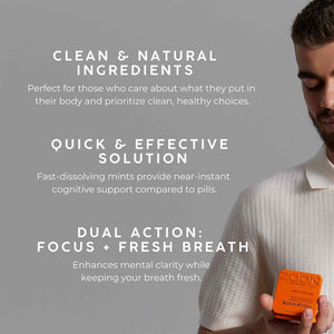 NOOZ Focus Mints Refill Bag - Caffeine-Free Brain Booster for Mental Clarity-Tangerine & Lemon Flavor - Sugar-Free, Travel-Friendly Supplement with Vitamin C, B6, B12 - Non-GMO, Clean Label, 150 Mints