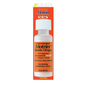 Motrin Infants Infant Ibuprofen Oral Suspension Concentrated Drops, NSAID Fever Reducer & Pain Reliever for Babies, Dye Free, Alcohol-Free, Berry Flavor, Includes Enclosed Syringe, 1 fl. oz Infants' MotrinBuy Supplements Australia