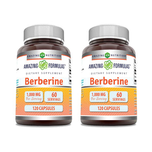 Amazing Formulas Berberine 1000mg Per Serving Capsules Supplement - Non GMO - Gluten Free - Made in USA (360 Count)