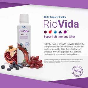 4Life Transfer Factor RioVida Tri-Factor Formula - Liquid Immune and Health Support with Vitamin C, Elderberry, Aronia Berry, Macqui, Blueberry, and Acai - Single Pack 4LifeBuy Supplements Australia