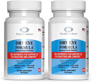 EyeScience Dry Eye Formula Omega-3 Dry Eye Supplement, 900mg - Eye Vitamins for Dry Eyes, Supports Eye Hydration, Tear Function & Daily Eye Comfort, EPA DHA Softgels for Adults