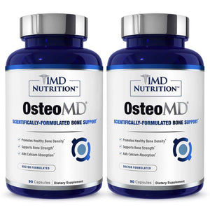 1MD Nutrition OsteoMD for Comprehensive Bone Support - with Calcium Hydroxyapatite, Vitamin D3 & K2 - 180 Capsules (2-Pack)