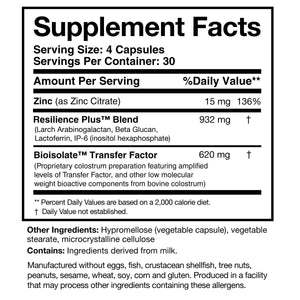 Researched Nutritionals Transfer Factor Rapid Response Immune Support Supplement - Colostrum Blend with Beta Glucan, IP-6 & Lactoferrin, Fast-Acting Innate & Adaptive Immune Modulation (120 Capsules) Researched NutritionalsBuy Supplements Australia