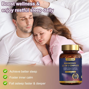 12 in 1 Magnesium Complex 700mg: Magnesium Supplement with Glycinate, Citrate, Malate, Taurate, High Absorption Magnesium for Sleep, Muscle Recovery, Nerve & Heart Support, Vegan, 120 Capsules CIYOJA buy supplements Au