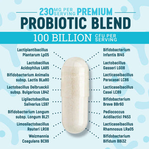 Nature's Physician Probiotics - 100 Billion CFU Per Capsule - 16 Strains + Prebiotics - Best Probiotic Supplement for Women & Men - Supports Immune