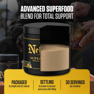 Ambrosia Superfood Organ & Cycle Support Powder - Liver & Kidney Support with Milk Thistle, Red Yeast Rice & CoQ10 - 13 Superfood Ingredients - 30 Servings - Honey Lemon