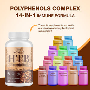 Nokuba Polyphenols Supplement for Immune Support | Himalayan Tartary Buckwheat Sourced | Polyphenol Superfood with Quercetin, Curcumin | Immune Booster, Antioxidant, Anti-inflammatory - 120 Capsules Nokuba buy supplements Au
