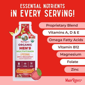 MaryRuth Organics Multivitamin for Men - USDA Organic - Sugar Free Mens Multivitamin Liposomal - Liquid Vitamins for Men