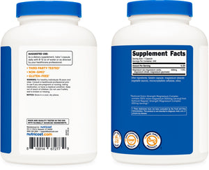 Nutricost Magnesium Complex 500mg, 240 Capsules - Magnesium Oxide, Citrate, and Glycinate - Gluten Free and Non-GMO Nutricost buy supplements Au