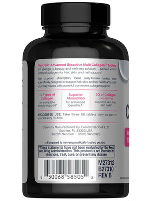 NeoCell Super Multi Collagen Peptides | 120 Tablets | 10 Types of Collagen | Skin, Hair and Nails | Beauty Supplement | For Men and Women NeoCell buy supplements Au