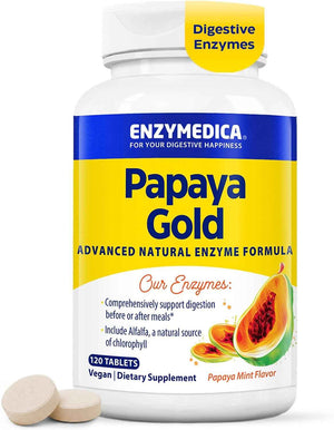 Enzymedica Papaya Gold - Papaya Enzymes Chewable - 120 Tablets