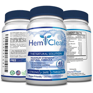 HemClear for Hemorrhoids - Vegan, 100% Natural Formula for Hemorrhoid Relief & Vascular Health - Maximum Strength 1 Bottle HemclearBuy Supplements Australia