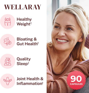 Menopause Daily Support (90 Capsules) + Lulutox Peach Herbal Tea 3-Pack (84 Servings) - Women’s Wellness Bundle for Daily Routine
