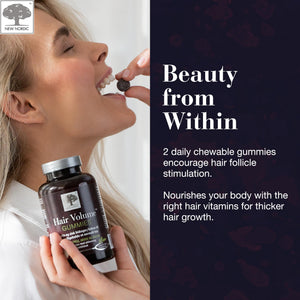 NEW NORDIC Hair Volume Gummies, 2500 mcg Biotin, Daily Hair Vitamins Supplement to Support Hair Skin & Nails, Vegan, 60 Count (Pack of 3) NEW NORDICBuy Supplements Australia
