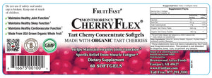 FruitFast CherryFlex 100% Red Tart Organic Cherry Concentrate Supplement - Chewable Softgel - 60 Count - Non-GMO and Gluten Free - Promotes Healthy Joint Function* FruitFastBuy Supplements Australia