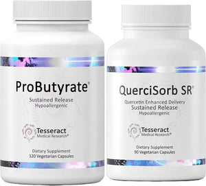 Tesseract Gut & Immune Support Bundle - ProButyrate 600mg & QuerciSorb SR Quercetin 400mg, 120 + 90 Capsules, Gastrointestinal & Immune Health, Hypoallergenic