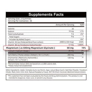 2pack Magnesium Glycinate Gummies 600mg for Sleep & Calm, Sugar Free Magnesium Gummies for Adults with Vitamin D3, Tart Cherry & Chamomile,Clump-Resistant Formula, Third-Party Tested, 120 Count AlliwiseBuy Supplements Australia