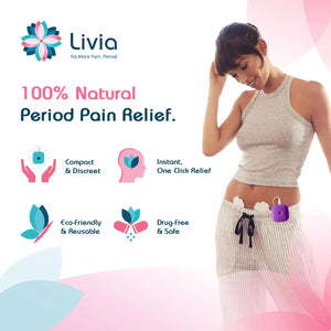 Livia Menstrual Pain Relief Device, Purple โ Off-Switch for Period Pain โ Portable & Discreet โ Rechargeable, Up to 8 Hours Battery โ Complete Kit with Stick-On Pads โ The Go-to Travel Partner LiviaBuy Supplements Australia