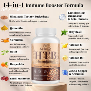 Nokuba Polyphenols Supplement for Immune Support | Himalayan Tartary Buckwheat Sourced | Polyphenol Superfood with Quercetin, Curcumin | Immune Booster, Antioxidant, Anti-inflammatory - 120 Capsules Nokuba buy supplements Au