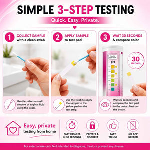 Vaginal pH Test Strips for Women - 50 Count - BV, Yeast & UTI Risk Screening - pH Range 4.0-8.0 - Easy Home Feminine Care Balance Check