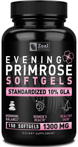Evening Primrose Oil Capsules (150 Liquid Softgels | 1300mg) Premium Evening Primrose Oil – Natural