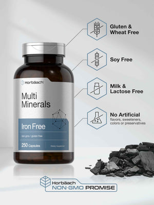 Horbäach Multi Minerals Supplement | 250 Capsules | Iron Free | Daily Mineral Complex for Men and Women | Non-GMO & Gluten Free HorbäachBuy Supplements Australia