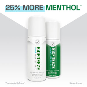 Biofreeze Professional Colorless Pain Relief Roll On, Knee & Simple Backache Relief, Arthritis Pain Reliever, Neck Pain Relief, Cooling Joint Pain Relief, Roll-On Menthol Gel 3 Fl Oz BiofreezeBuy Supplements Australia