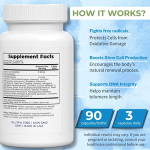 NuVi Global Stemforte Plus Stem Cell and Telomere Supplements – Cell Regeneration, Cell Growth & Telomere Support for Healthy Aging & Cellular Health – 90 Capsules for Men & Women NuVi Global buy supplements Au