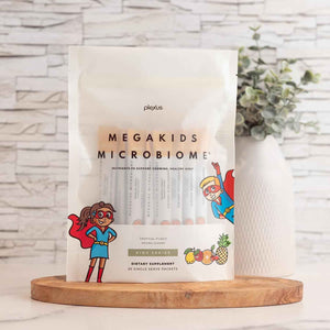 Plexus MegaKids Microbiome 30 Single Serve Packets - 50mg vegetarian DHA, choline, lutein & prebiotic fiber - suitable for kids 2+