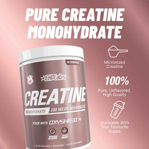 EHP Labs CREA-8 Creatine Monohydrate Powder, Unflavored, 100 Servings - Micronized Creatine For Muscle Growth, Strength & Energy. Mixes Easily, No Clumping. Pre Or Post Workout. 500g