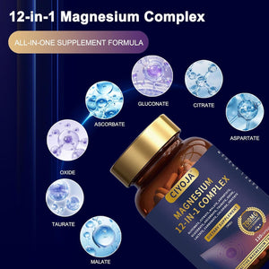 12 in 1 Magnesium Complex 700mg: Magnesium Supplement with Glycinate, Citrate, Malate, Taurate, High Absorption Magnesium for Sleep, Muscle Recovery, Nerve & Heart Support, Vegan, 120 Capsules CIYOJA buy supplements Au