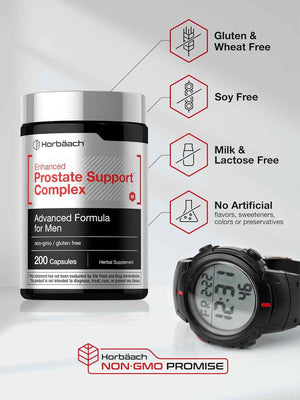 Horbaach Prostate Supplement for Men - 200 Capsules - Advanced Complex with Saw Palmetto, Pygeum, Stinging Nettle - Non-GMO and Gluten Free