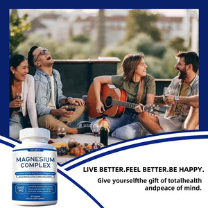 Magnesium Complex Supplement 8 Elemental - Magnesium Glycinate, Citrate, Malate, Oxide | Easy Absorption for Bones, Muscle, Energy, Vegan, Non-GMO 90 Capsules (1pc) OFHOFH buy supplements Au