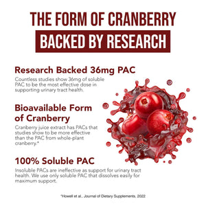 CranEaze: Cranberry Juice Extract Plus D-Mannose - 36 mg PAC, 100% Soluble PAC - Supports Urinary Tract Health - Most Effective Cranberry Pills for Women, UTI Cranberry Supplement - 60 Capsules