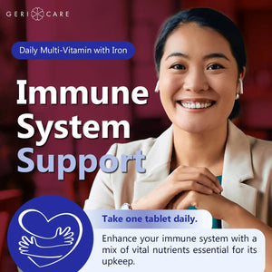 GeriCare One-Daily Multi-Vitamin with Iron Tablets,100 Count (Pack of 1) GeriCare