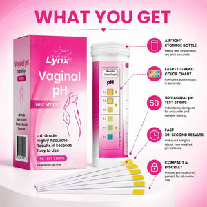 Vaginal pH Test Strips for Women - 50 Count - BV, Yeast & UTI Risk Screening - pH Range 4.0-8.0 - Easy Home Feminine Care Balance Check
