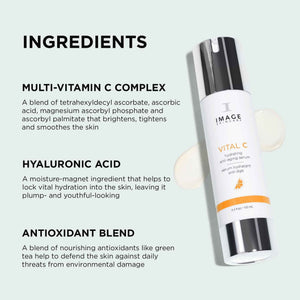 IMAGE Skincare, VITAL C Hydrating Face Serum, with Vitamin C and Hyaluronic Acid, to Brighten, Tone and Smooth Appearance of Wrinkles, 1.7 fl oz