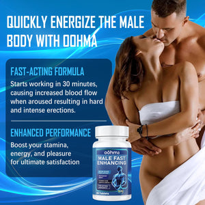 Oohma New Male Enhancing Supplement, Designed to be Fast Acting for Blood Flow to Gain Length & Girth + Stamina, Maca, Epimedium, and Other Natural Ingredients, 3rd Party Tested Supplement 60 Tablets Oohma buy supplements Au