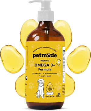 Omega 3 Fish Oil for Dogs - Wild Alaskan Pollock Oil Itchy Skin and Coat - Omega 3 Fatty Acids - Vet Approved Liquid EPA & DHA Supplements - with Zinc, Vitamin C, B2, B7 & E - 16 Fl Oz