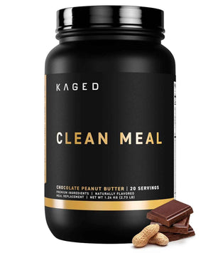 Kaged Clean Meal Powder - Chocolate Peanut Butter - Meal Replacement Shake - Whey Protein Isolate - Clean Carbs, MCT Oil Fats, Organic Vitamins and Minerals - Supplements for Men & Women - 20 Servings