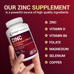 Dr. Berg Zinc 30mg Enhanced with Magnesium, Vitamin D3, Selenium, & Copper - Zinc Supplements for Men & Women - Chelated Zinc for Immune, Skin, Hair, & Nails Support* - 60 Capsules Dr. Berg NutritionalsBuy Supplements Australia